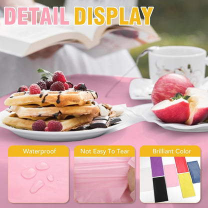 Pink Plastic Table Cloths by [Brand Name] - 20 Pack Disposable Table Covers for Rectangular Tables | 54 x 108 Inches