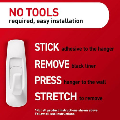 Command 5 lb Large Utility Hooks - Damage-Free Wall Hooks with Adhesive Strips | 12 Strips for Easy Organization