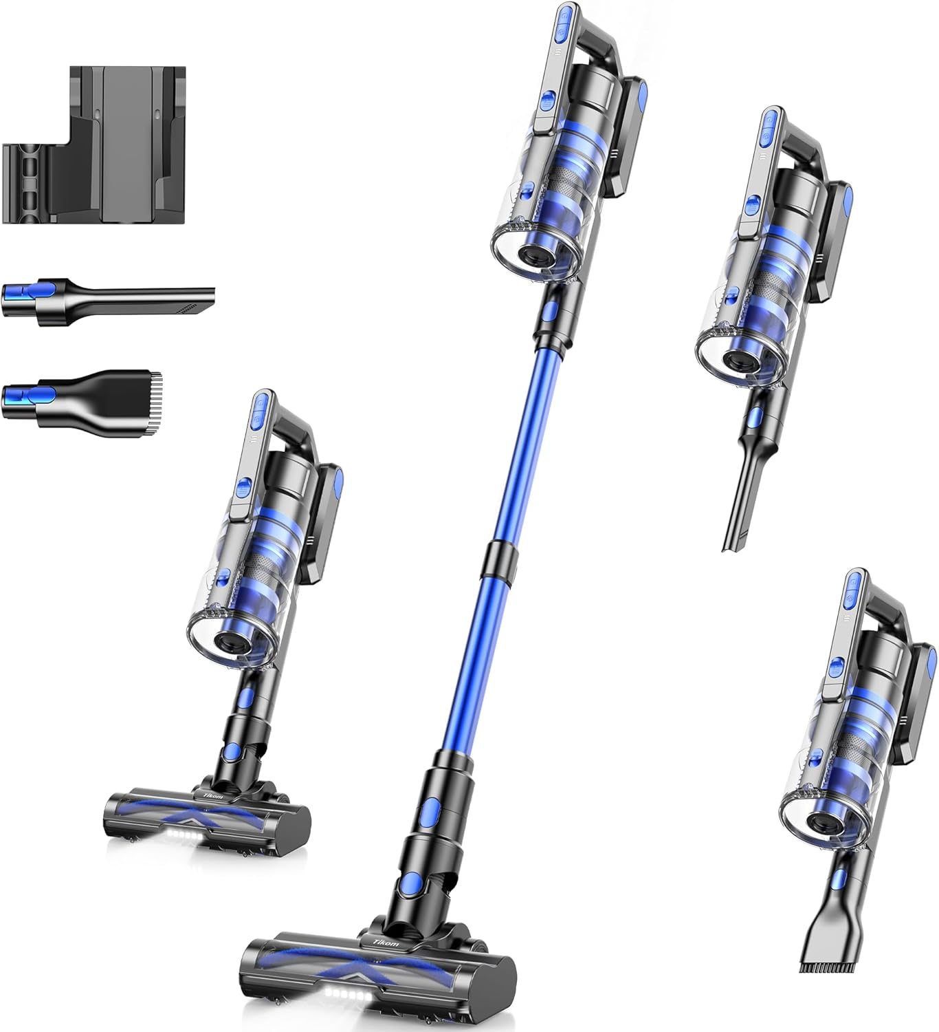 Tikom Cordless Vacuum Cleaner - 450W Lightweight Stick Vacuum for Hard Floors & Pet Hair | V700