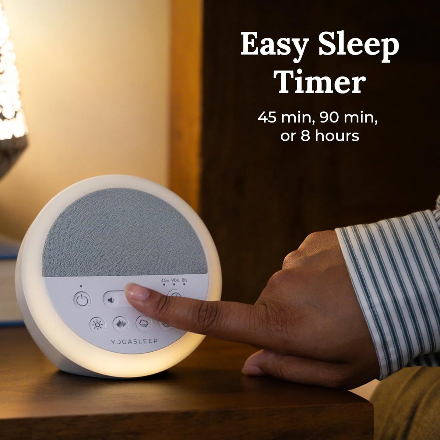 Yogasleep Nod White Noise Sound Machine - Soft Night Light & Sleep Timer | 20 Sound Options for All Ages