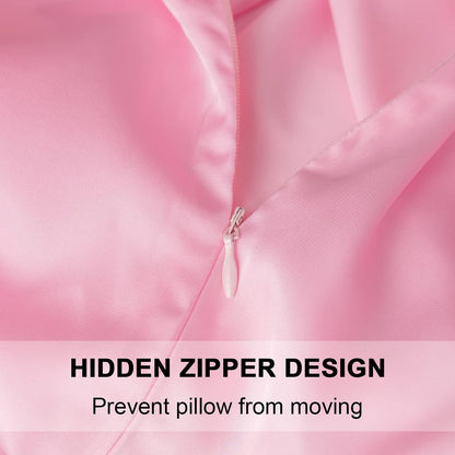 Mulberry Silk Pillowcase - Toddler Size Kids Silk Pillow Cover with Hidden Zipper | Allergen-Proof, Soft & Breathable - Pink