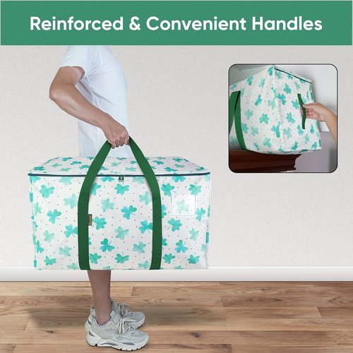 BALEINE Oversized Moving Bags - Heavy-Duty Storage Totes with Reinforced Handles | Clover, 2-Pack