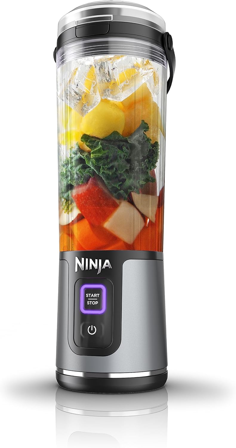 Ninja Portable Blender - Cordless 18oz Personal Blender for Smoothies & Shakes | BPA-Free, Leakproof, USB-C Rechargeable, Black