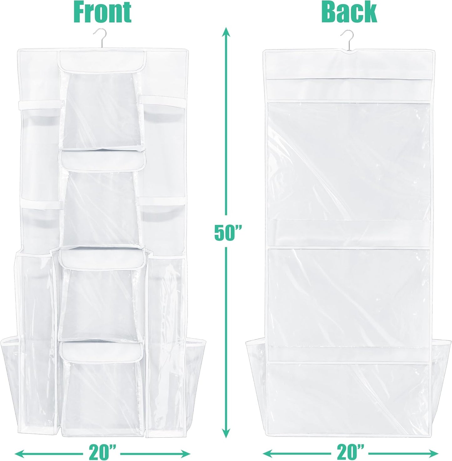 Simple Houseware Gift Wrap Organizer - Double-Sided Storage Pockets, White | Set of 1