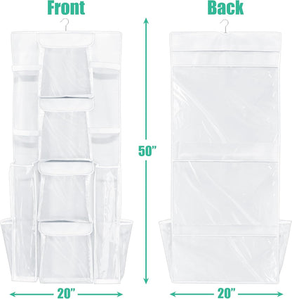 Simple Houseware Gift Wrap Organizer - Double-Sided Storage Pockets, White | Set of 1