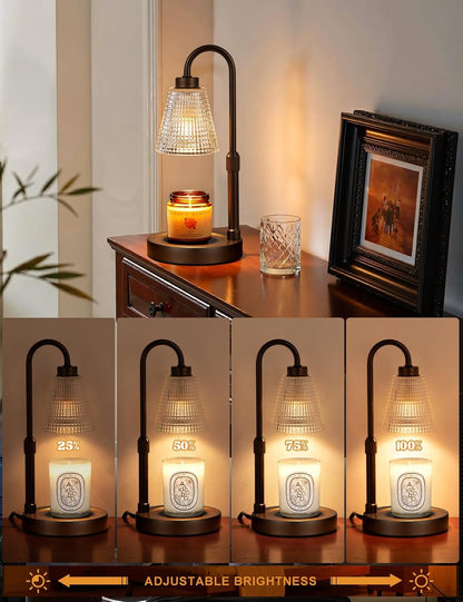 Big Brown Candle Warmer Lamp - Dimmable & Adjustable Timer for Jar Candles | Perfect Home Decor & Gifts