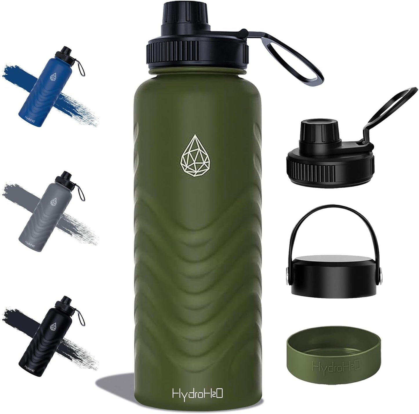 Skiennix 24oz Stainless Steel Insulated Water Bottle - 48H Cold & 24H Hot, Leak-Proof, BPA-Free | Green