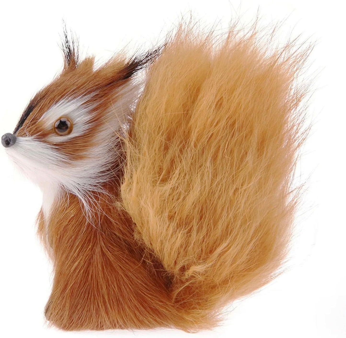 Skiennix Realistic Furry Squirrel | Lifelike Faux Fur Easter Basket Stuffer | 3.1 Inch Home Decor