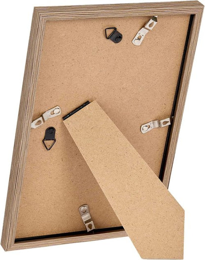 JCJMY 11x12 Rustic Brown Picture Frame - Versatile Wall Mounting & Tabletop Display with Shatter-Resistant Plexiglass