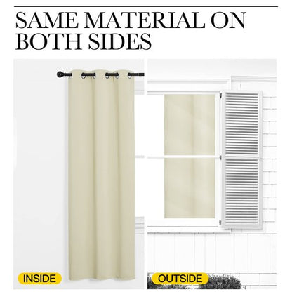 NICETOWN Kitchen Curtains for Decoration, Beige, 2 Panels, W42 x L78 inches, Thermal Insulated Grommet Room Darkening Draperies/Panels for Laundry