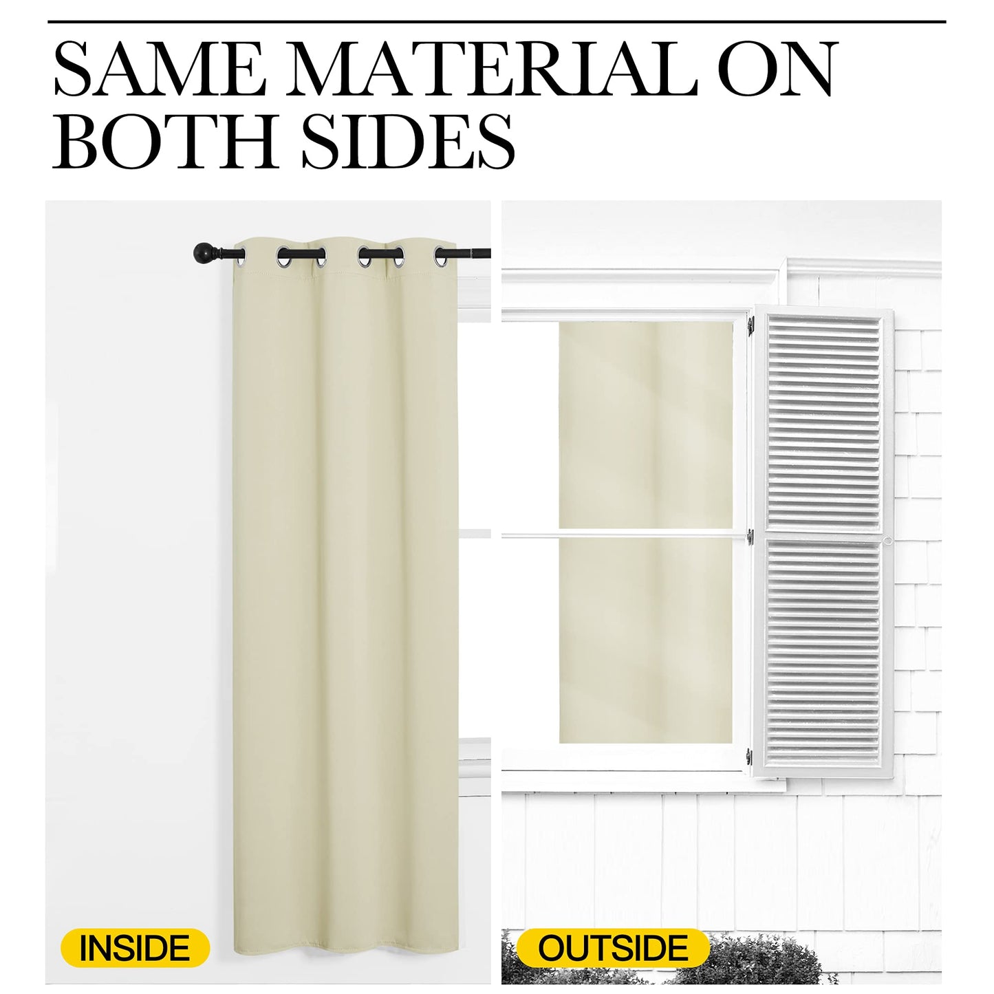 NICETOWN Beige Room Darkening Curtains 86" Long for Boho Farmhouse Home Decoration, Window Treatment Total Privacy Drape Panels for Bedroom Living Room Guest Room (55" Wide, Set of 2)