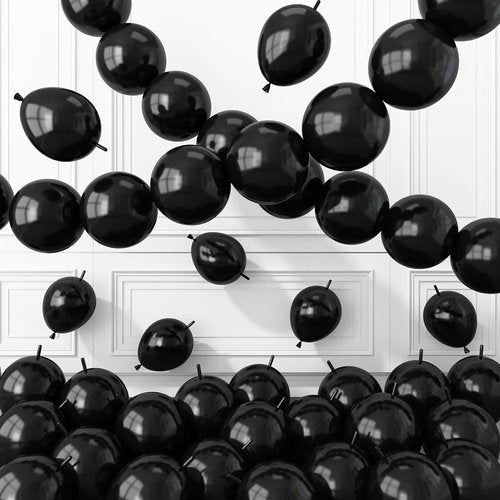 Black Link Balloons - 120 Pcs 6-Inch Latex Balloons for Birthday, Baby Shower & Wedding Decor