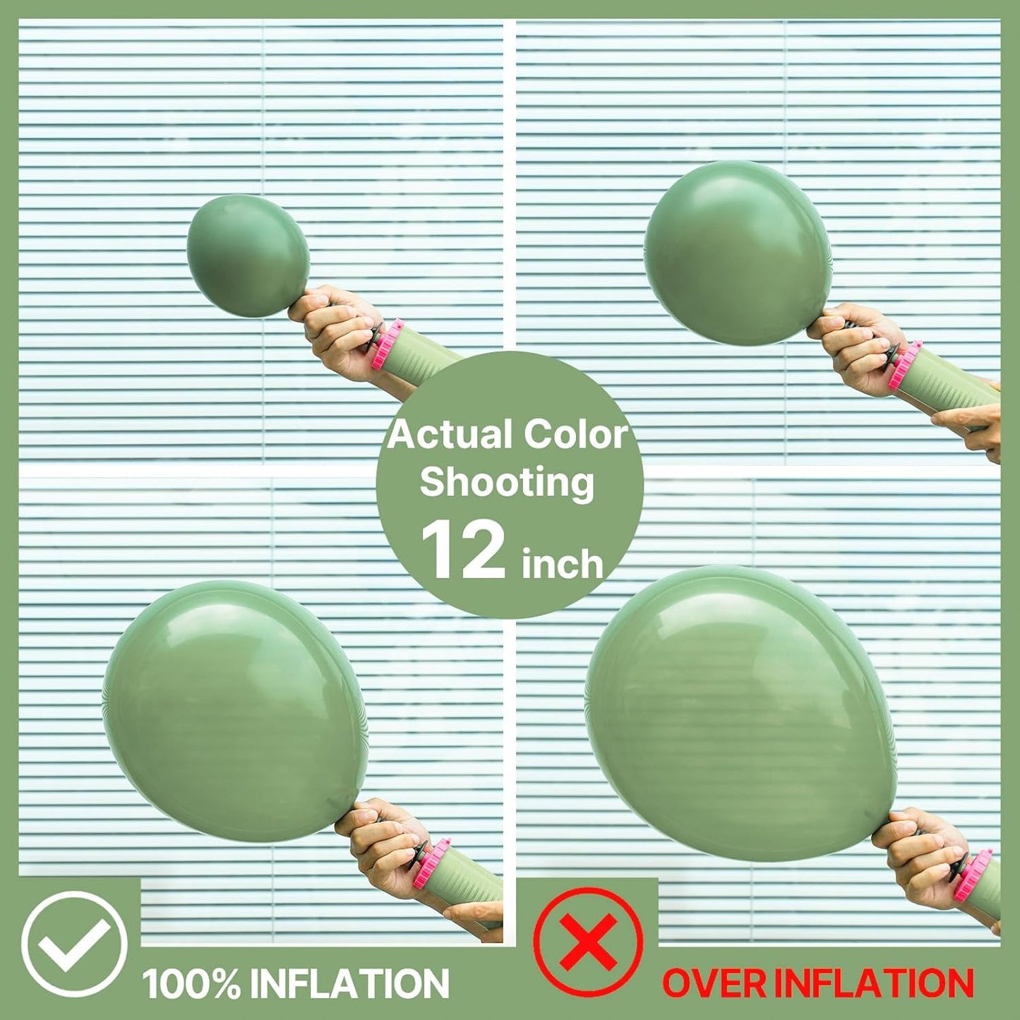 PartyWoo Sage Green Balloons - 140-Piece Set in Various Sizes for Jungle Birthday Party Decor | Olive & Eucalyptus
