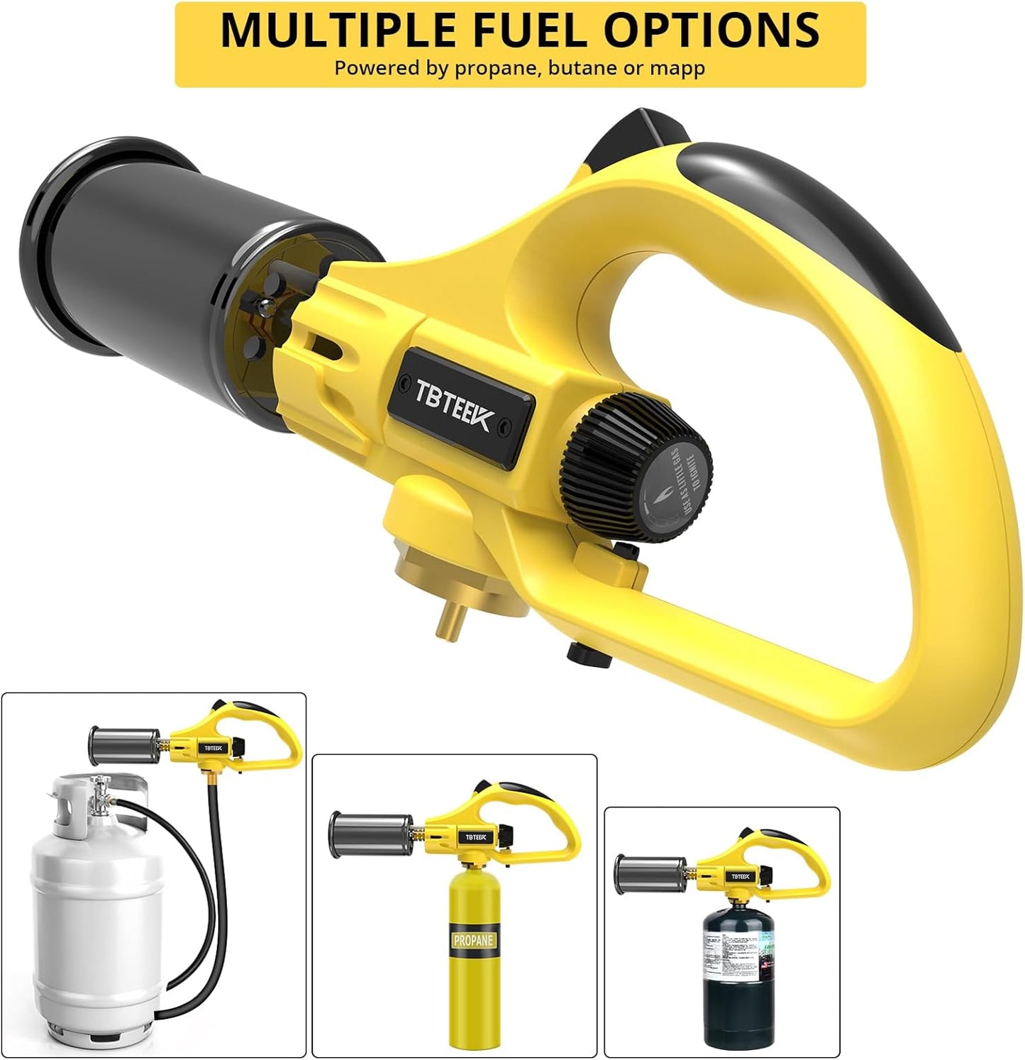 TBTEEK Propane Torch Head - Adjustable Flame Cooking Torch for BBQ, Searing Steak & Crème Brûlée
