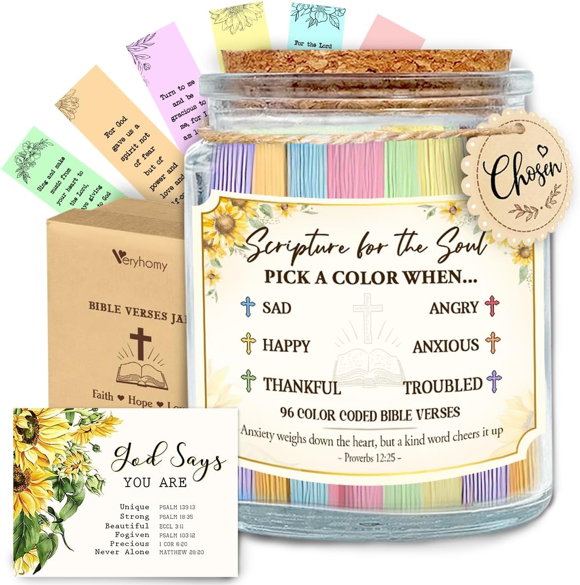 Regine Switzerland Inspirational Bible Verse Jar - Meaningful Religious Gift for Mom | Prayer Jar with Scriptures