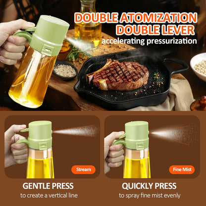 YARRAMATE Oil Sprayer - 16oz Refillable Cooking Dispenser | Food-Grade Glass, Easy Open Design (Green)