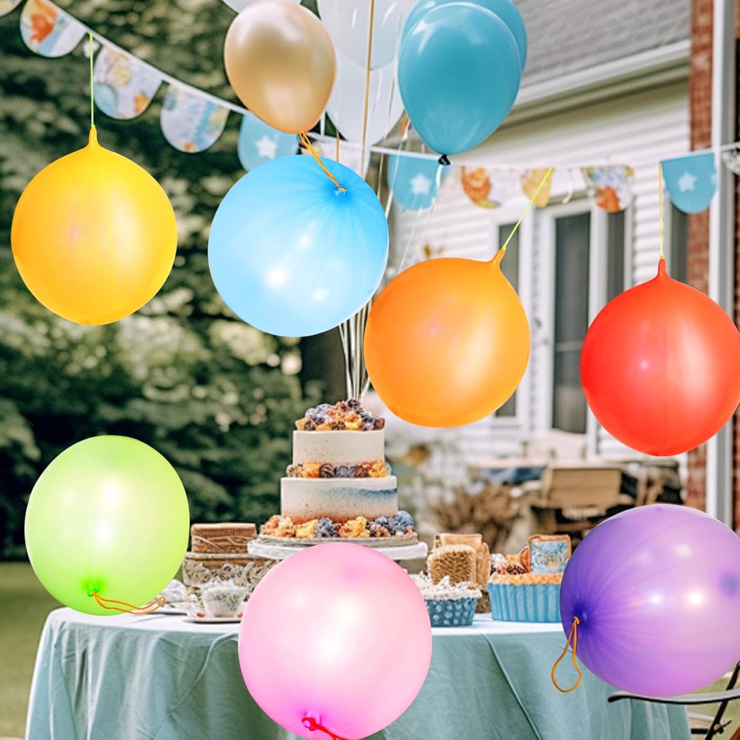 Voircoloria 30Pcs Heavy-Duty Punch Balloons - Fun Party Favors for Kids' Birthdays & Weddings