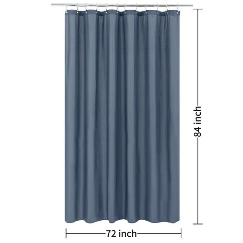 ALYVIA SPRING Extra Long Fabric Shower Curtain Liner Waterproof - 72" x 84", Soft & Lightweight XL Shower Curtain with 3 Magnets, Machine Washable - 72x84, Stone Blue