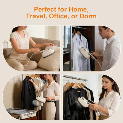Skiennix 2-in-1 Garment Steamer - 1200W Handheld Clothes Steamer with LED Display & 15s Heat-Up