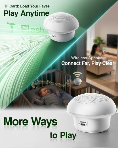 Skiennix Portable White Noise Sound Machine - 20 Soothing Sounds, 48H Battery Life, Night Light & Timers