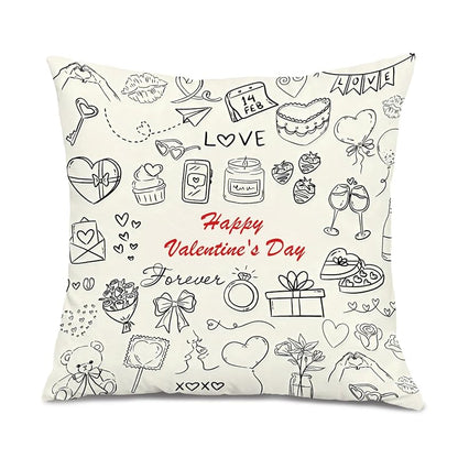 Valentine 18x18 Pillow Cover - Flannelette Heart XOXO Decorative Throw Pillow Case, Color 05