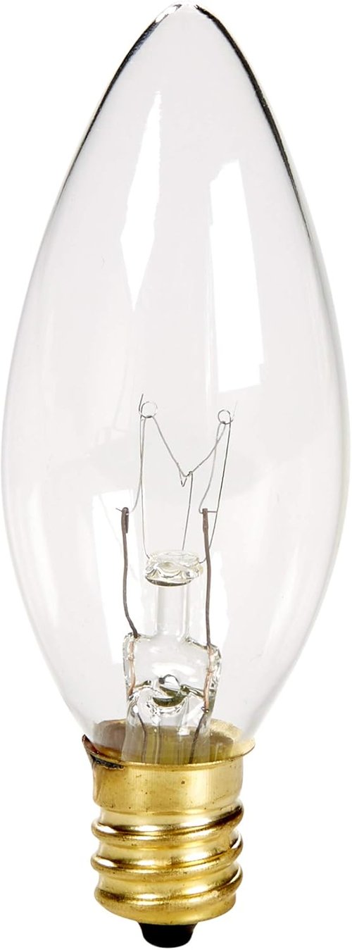Holiday Joy C26 Christmas Candelabra Replacement Night Light Bulbs - 7W E12 - Crystal Clear - 12 Pack
