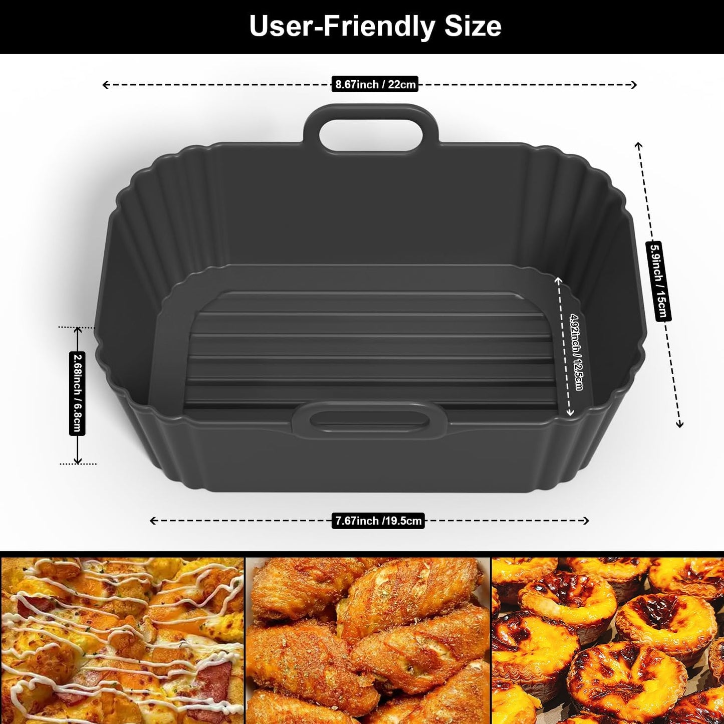 Skiennix Silicone Air Fryer Liners - Reusable for Ninja Foodi & COSORI 9QT | 2 Pack, Easy Clean