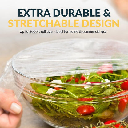 PAMI Plastic Food Wrap - 18 Inch Wide X 2000ft | Clear BPA-Free Cling Wrap with Dispenser Box