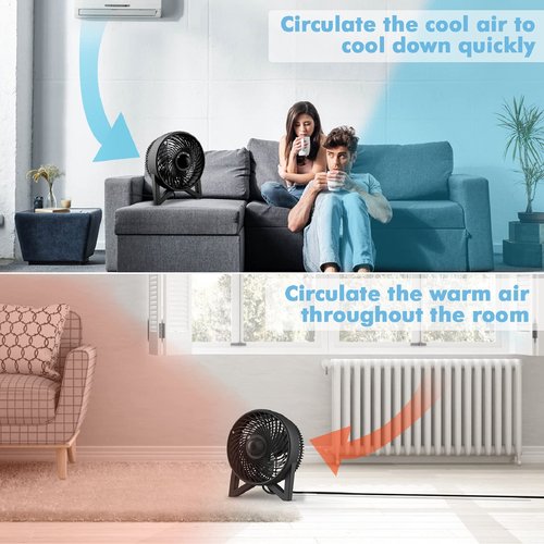 DR.PREPARE Desk Fan, 8 Inch Powerful Table Fan, Small Quiet Bedside Fan with 2 Speeds, Portable Personal Cooling Fan for Bedroom Sleeping Tabletop Office Home Kitchen Camping, Black