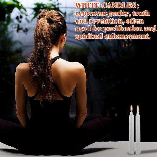Kunrsug 24 Pack White Spell Chime Candles - Premium Mini Unscented Taper Candles for Rituals | 4 Inch Tall Ideal for Meditation & Altar Use