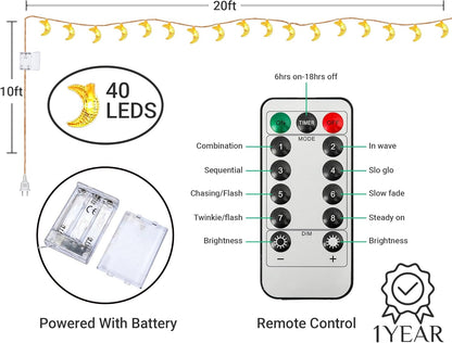 OLEEK Ramadan Lights - 20 ft LED Decorations for Home | Perfect Ramadan Gifts for Kids