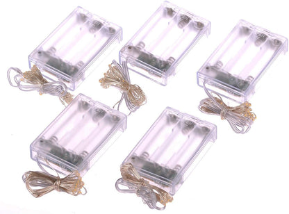 Skiennix 20 LED Fairy Lights - 7 Feet Battery Operated String Lights with Timer | Waterproof Silver Wire for Home, Party & Wedding Decor