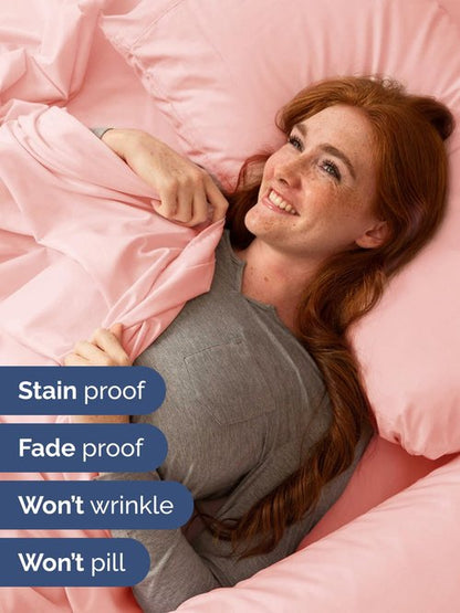 Extra Deep King Sheet Set - 6 Piece Breathable and Cooling Sheets - Hotel Luxury Bedding for Women, Men, Kids & Teens - Easy Secure Fit - Soft, Wrinkle Free and Comfy - Extra Deep Pockets - Baby Pink