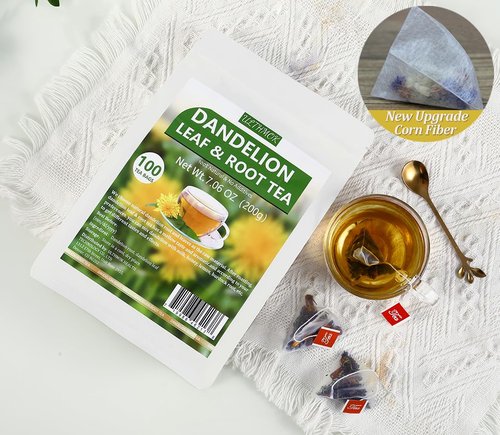 Premium Dandelion Leaf & Root Tea,100 Tea Bags/7.06Oz,for Liver & Kidney Health,Roasted Detox Herbal Tea. Support Digestion & Boost Immune System, Caffeine Free.
