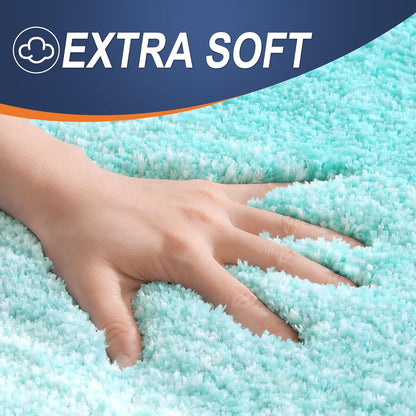 OLANLY Large Bathroom Rugs - Extra Soft Microfiber Mat, Quick Dry & Machine Washable, 40x24, Teal