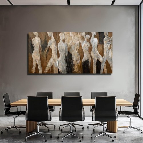CHUDANHAO Graffiti Line Artwork - Black Abstract Wall Art for Living Room | Large 29"x58" Decor