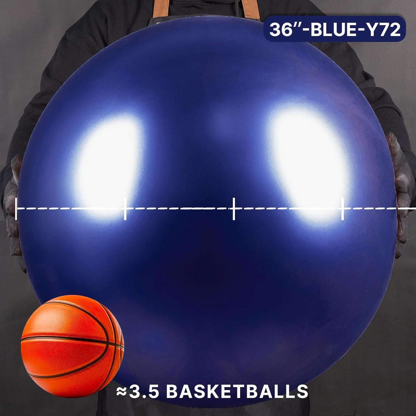 PartyWoo Navy Blue Balloons - 36 Inch Matte Helium Latex for Graduation, Weddings & Parties