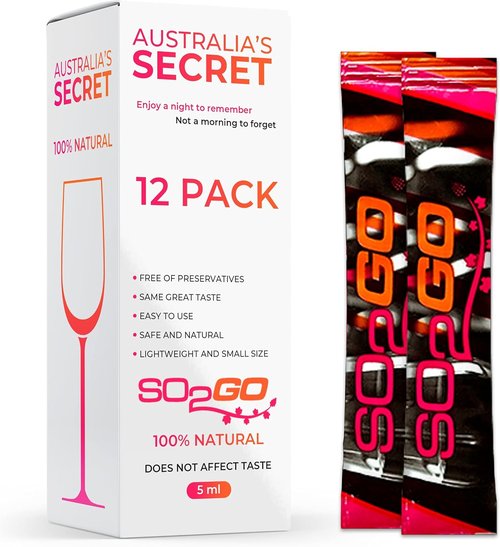Australia's Secret! Spray - Wine Allergy, Sensitivity & Headache Wine Sulfite Remover | Good Choice Than Wine Drops, Red Wine Headache Prevention Remedies & Wine Drops Filters (12 Sachets)