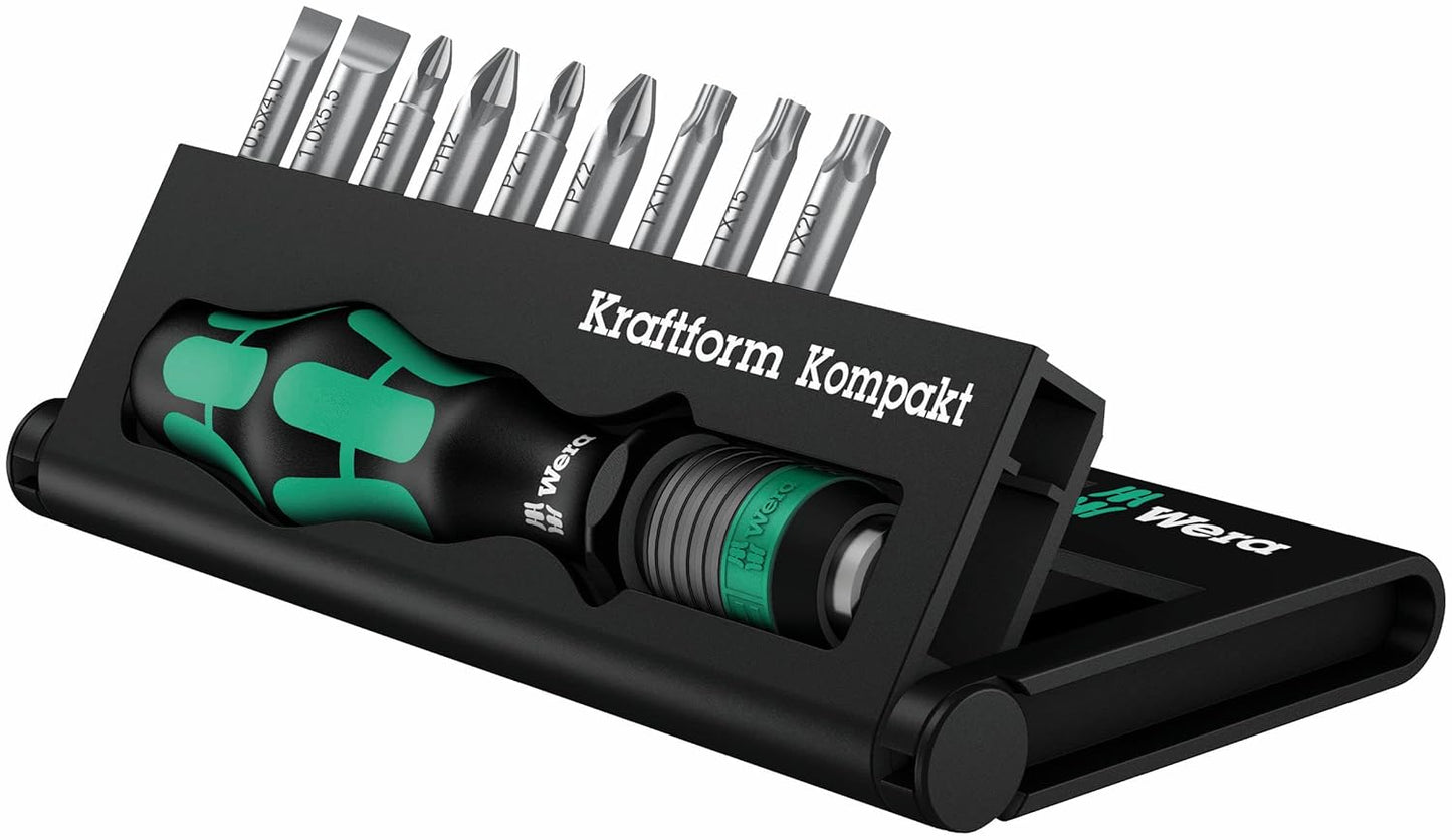 WERA Kraftform Kompakt 10 - 10-Piece Precision Screwdriver Set for Ultimate Versatility