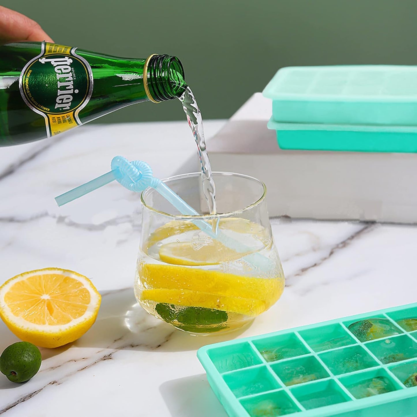 Silicone Ice Cube Trays - 3 Pack 45-Cube BPA Free | Stackable & Easy-Release for Whiskey, Cocktails, Baby Food