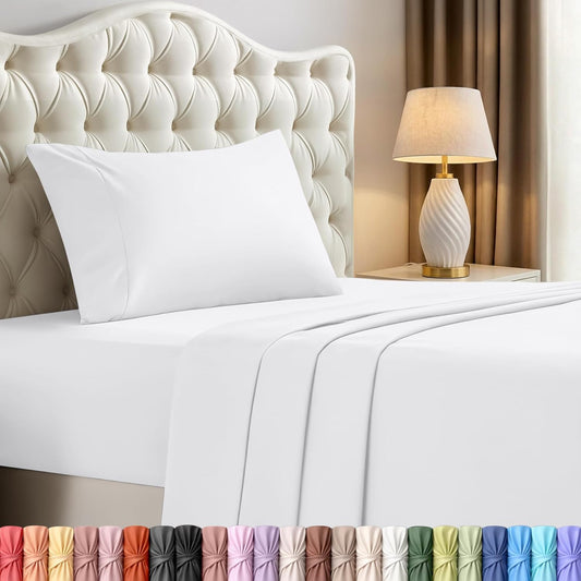 Utopia Bedding Twin Sheet Set - Soft & Breathable Microfiber | 3-Piece Bed Sheets in White