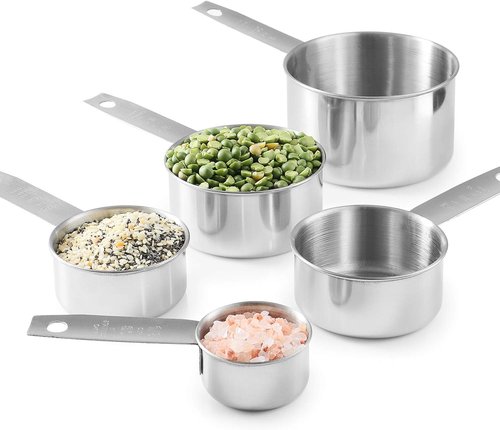 Laxinis World Stainless Steel Measuring Cups - 5 Piece Stackable Set for Accurate Cooking