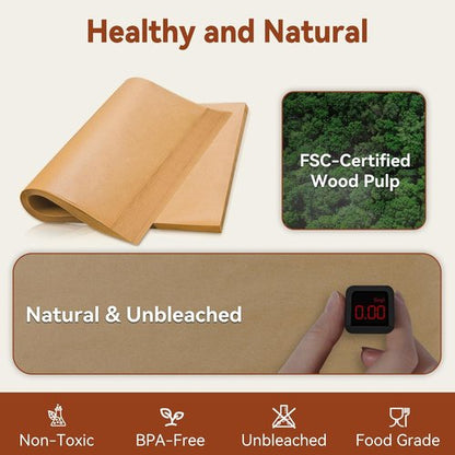 200 Pcs Unbleached Parchment Paper Sheets by [Brand Name] - Precut Non-Stick 12 x 16 Inch for Baking, Cooking & Grilling