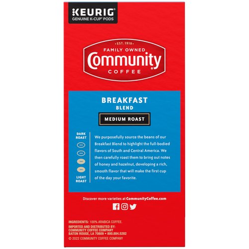 Community Coffee Breakfast Blend Medium Roast Single Serve Keurig K-Cup Pods 32 ct Box