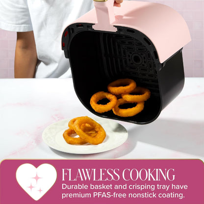 Paris Hilton Air Fryer - 6-Quart Nonstick Capacity with Touchscreen Display | 8-in-1 Cooking Functions, Pink
