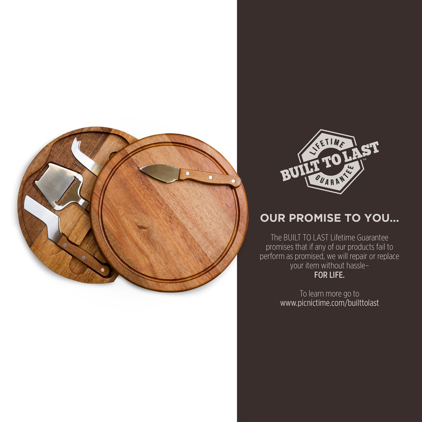 Toscana Monogram Initials U Personalized Acacia Circo Cheese Cutting Board & Tools Set