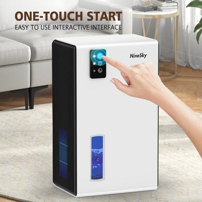 NineSky Dehumidifier, 1000 sq.ft Dehumidifiers for Home with 95oz Large Water Tank,Quiet Dehumidifier with 7-Color Ambient Light & Auto Shut Off, Dehumidifier for Basement, Bedroom, Bathroom (White)