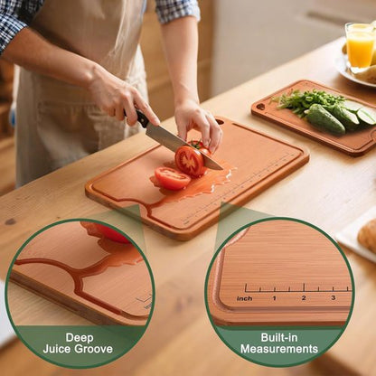 Bamboo Cutting Boards by Skiennix - Deep Juice Grooves & Built-In Handles | 2-In-1 Charcuterie & Chopping Board for New Home Gifts