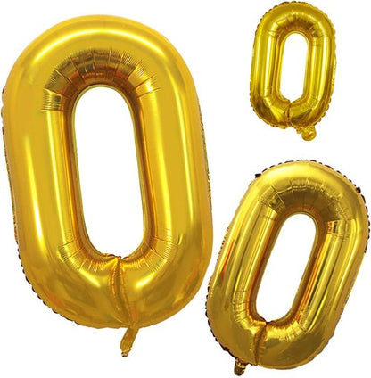 GOER Gold Foil Number 0 Balloons - 42 Inch for Milestone Birthdays & Anniversaries