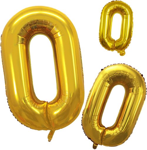 GOER Gold Foil Number 0 Balloons - 42 Inch for Milestone Birthdays & Anniversaries